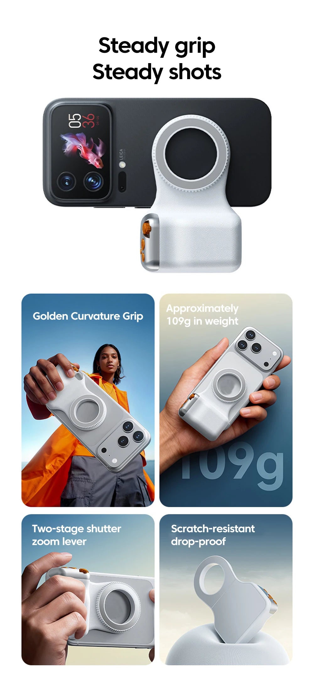 Magnetic Smart Phone Holder Shooting Aid Remote Control Handle For Iphone Android Phone Phone Camera Shoot Hand Grip