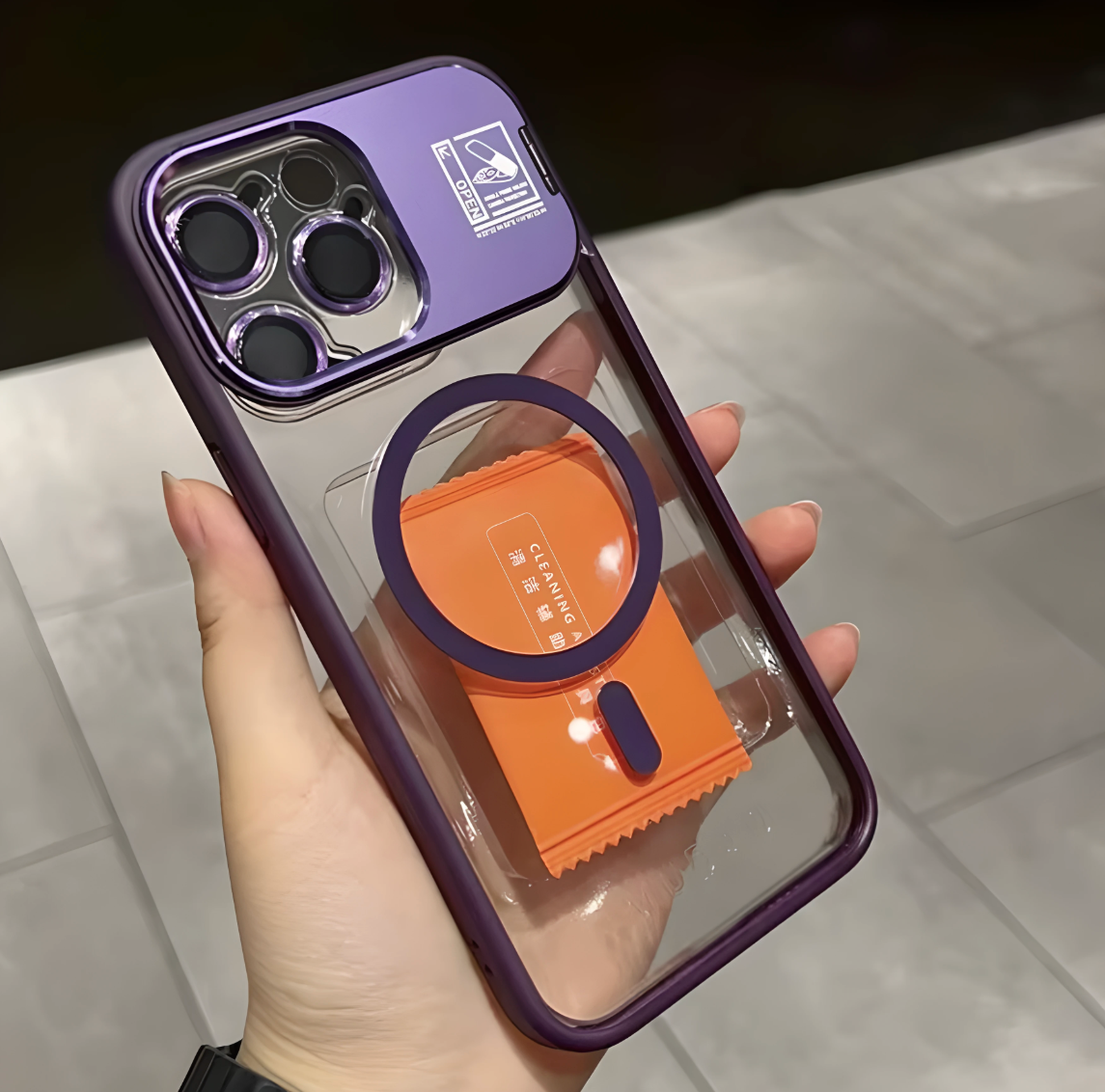 Metal Magnetic Phone Case with Lens Holder for iPhone 17 Air 17 15 16 Pro 14 Plus 13 12 Pro Max 11 Pro Camera Protection