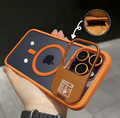 Metal Magnetic Phone Case with Lens Holder for iPhone 17 Air 17 15 16 Pro 14 Plus 13 12 Pro Max 11 Pro Camera Protection