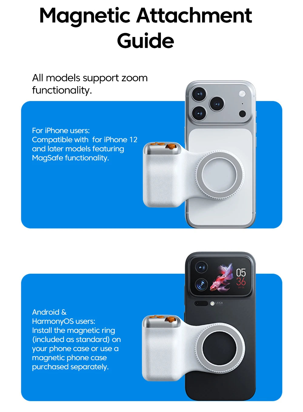 Magnetic Smart Phone Holder Shooting Aid Remote Control Handle For Iphone Android Phone Phone Camera Shoot Hand Grip